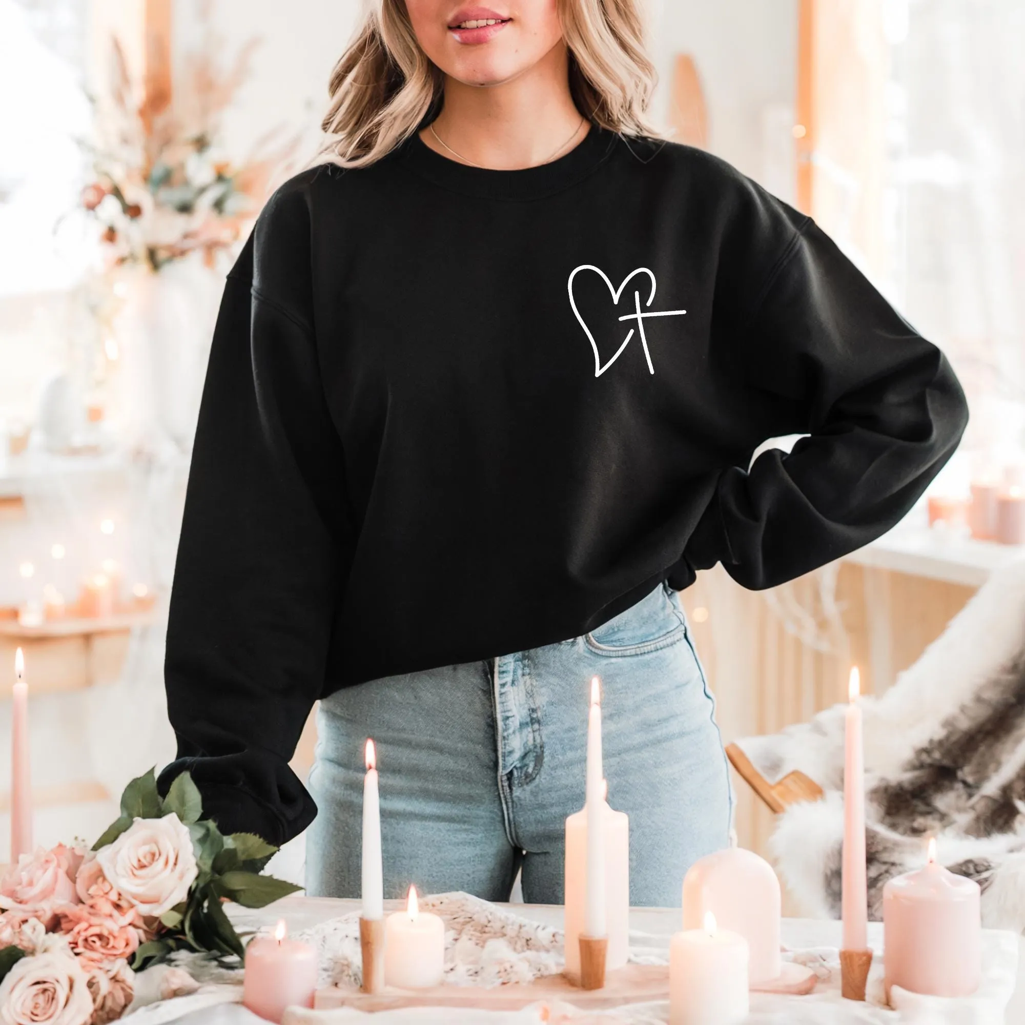 Heart of Faith Christian Sweatshirt I Valentines Crewneck