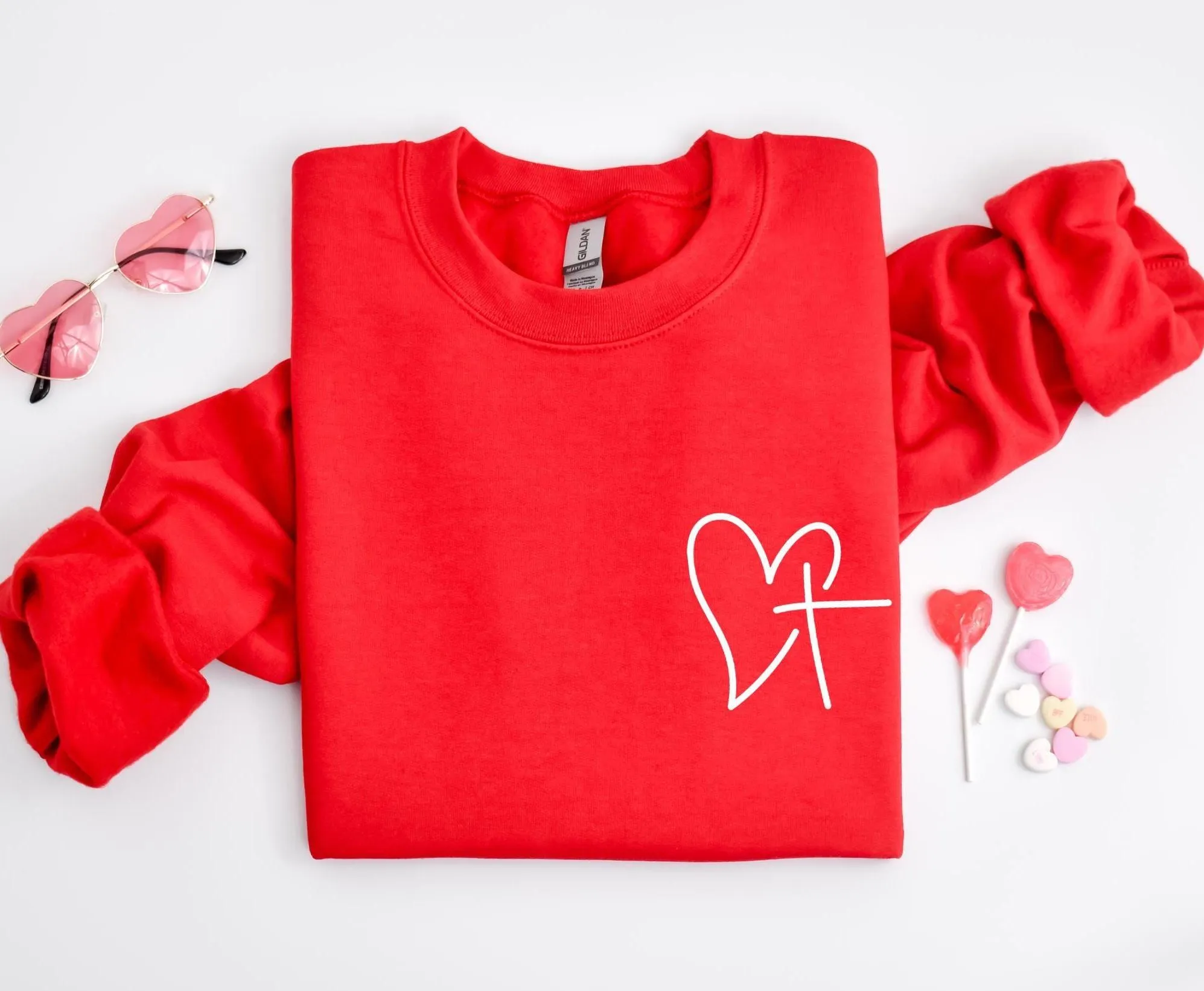 Heart of Faith Christian Sweatshirt I Valentines Crewneck