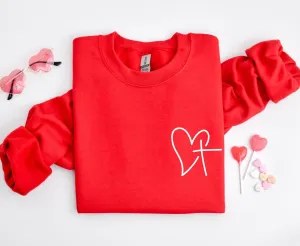 Heart of Faith Christian Sweatshirt I Valentines Crewneck