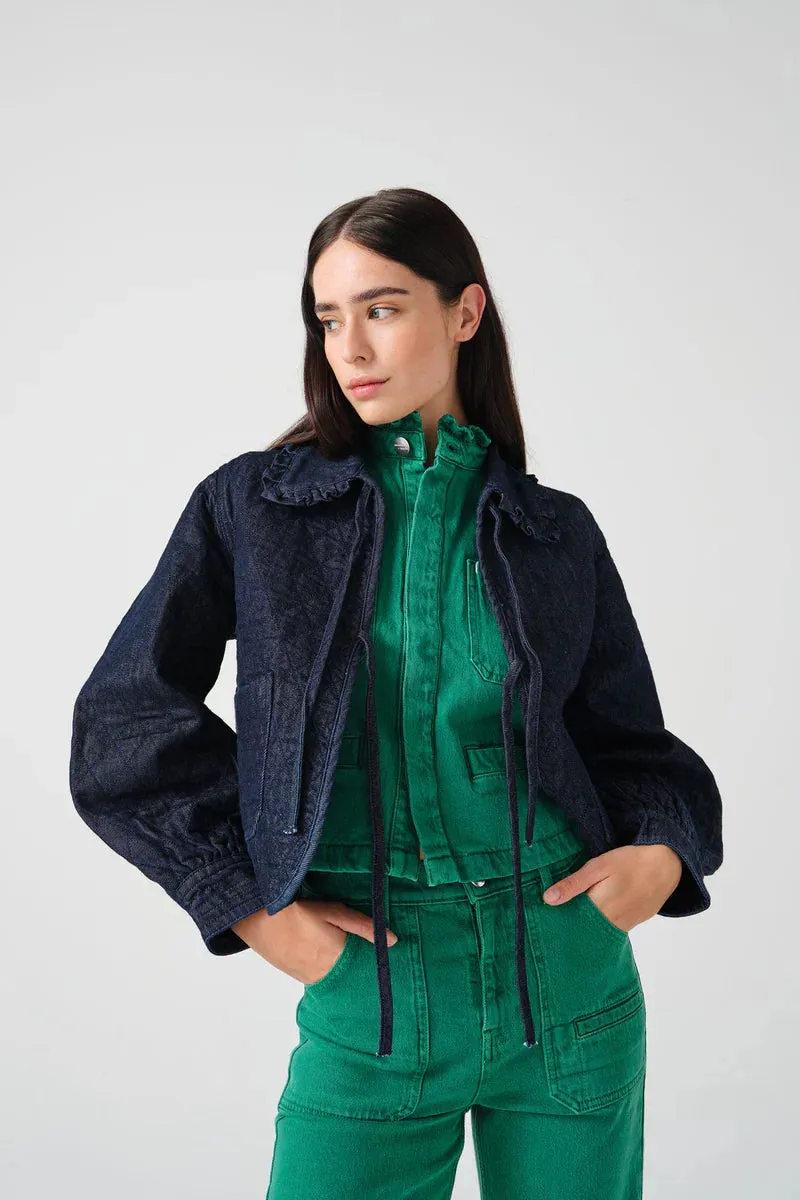 Heidi Indigo Denim Quilted Jacket
