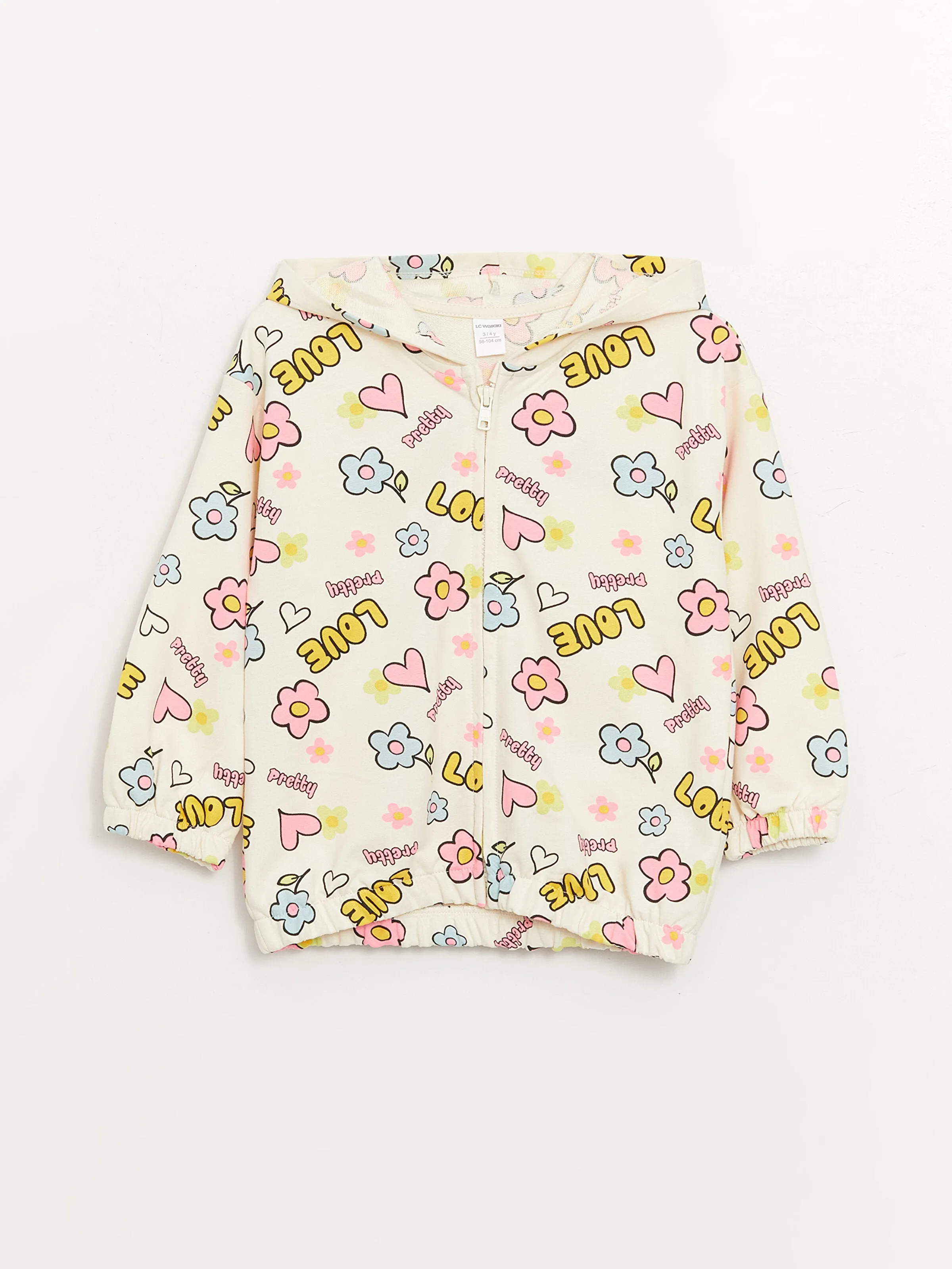 Hooded Long Sleeve Baby Girls Zipper Sweatshirt