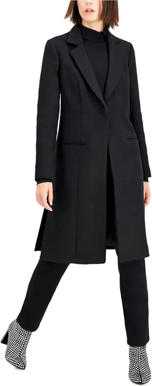 I-N-C Womens Long Coat, Black, X-Large