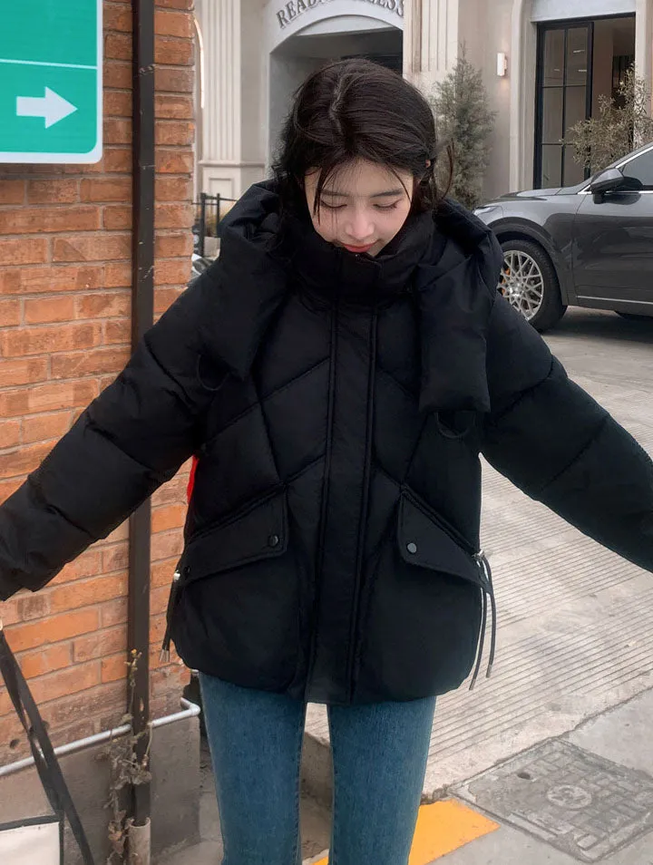 Insulated Zip-Up Windproof Puffer Jacket for Women