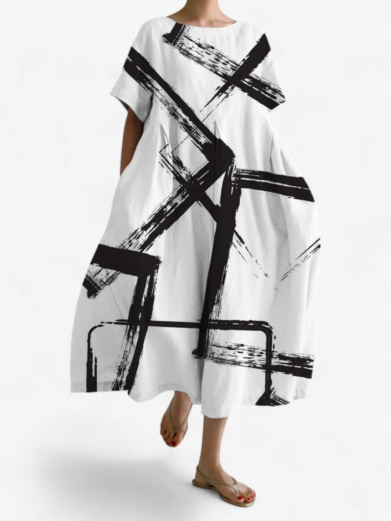 Jada | Women’s Boho Printed Loose Short Sleeve Summer Dress