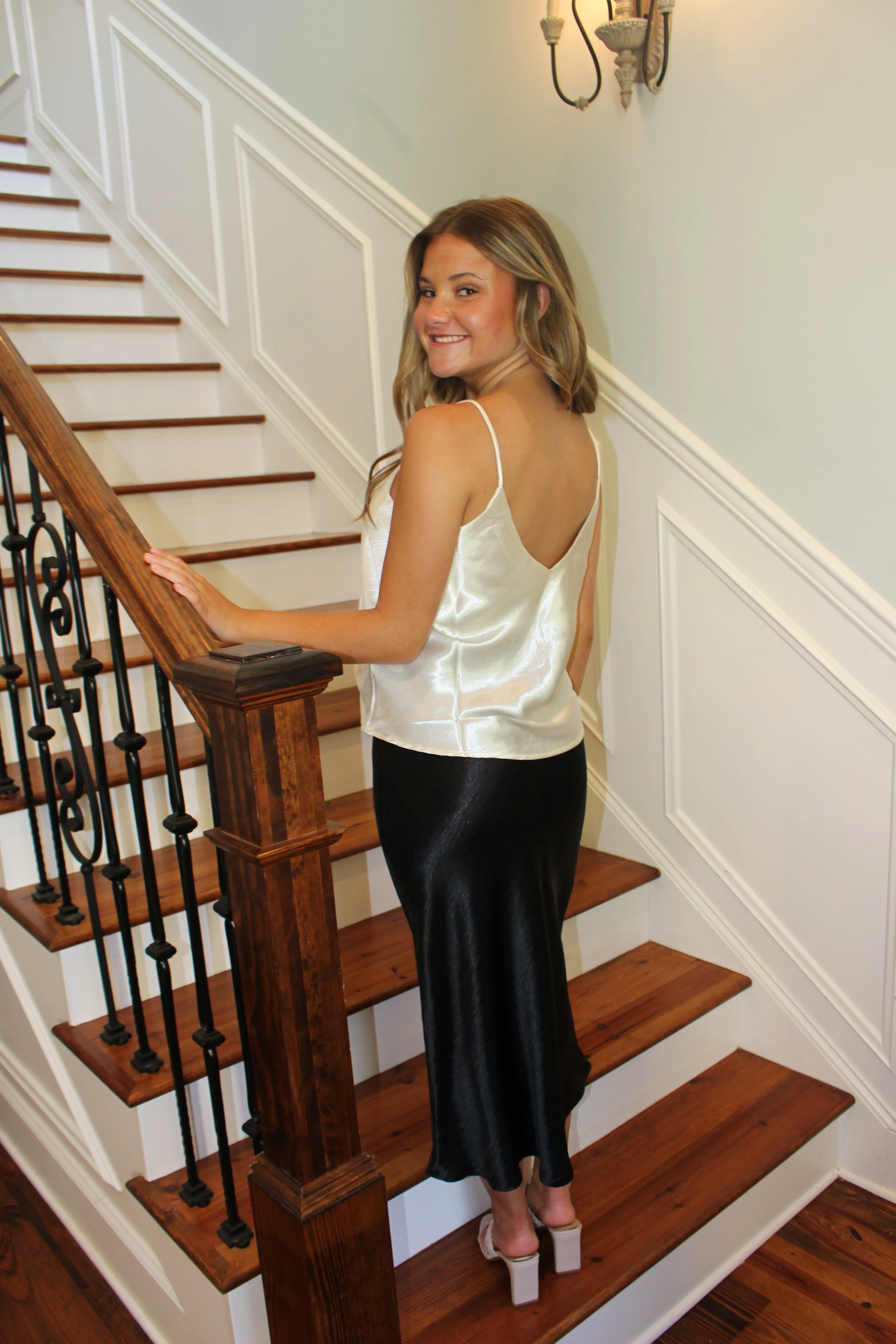 Jenna Silk Top (Cream)