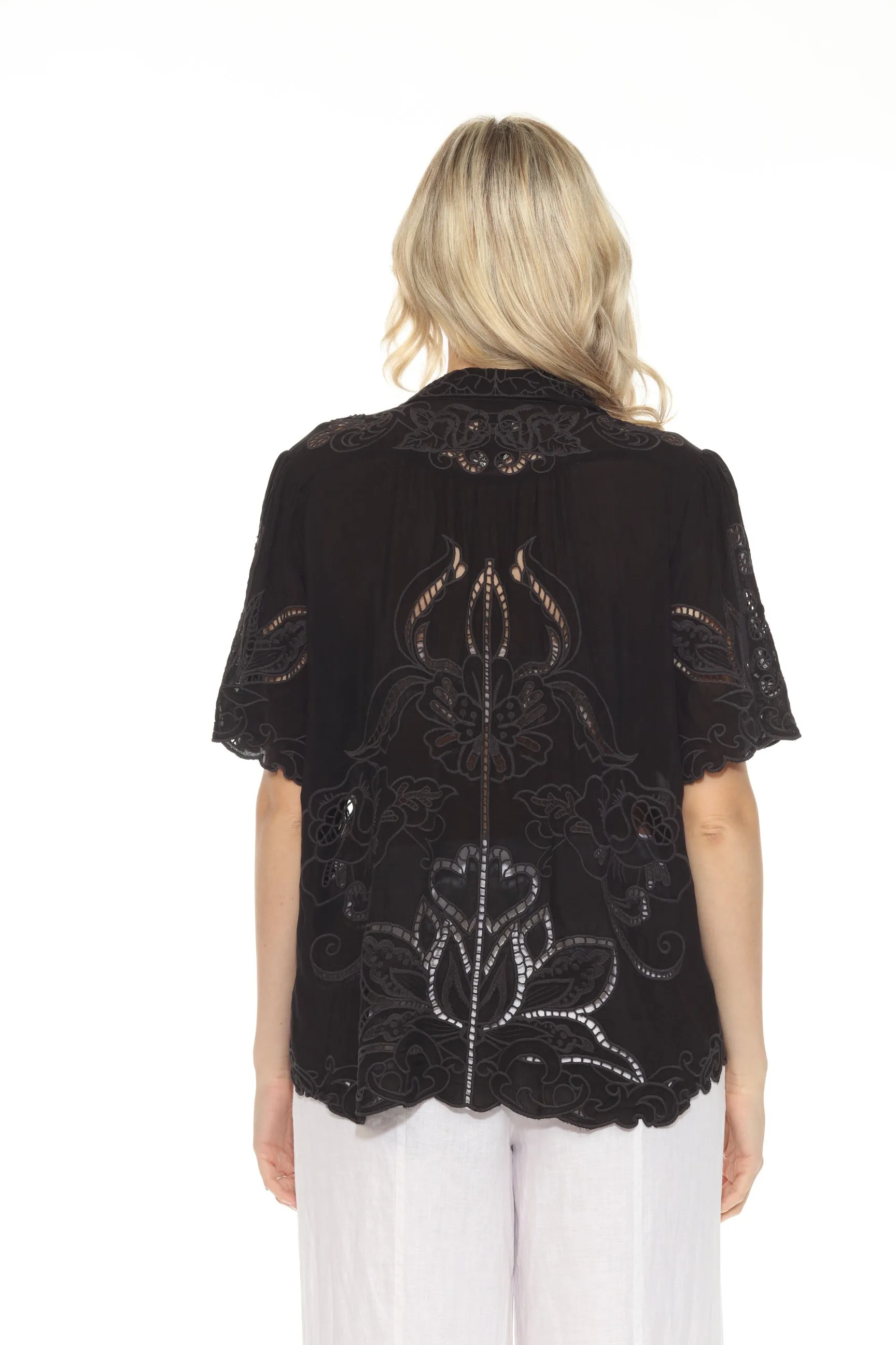 Johnny Was Black Chryssie Button Up Blouse C12324