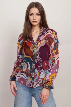 Johnny Was Jade Katerina Braided Silk Blouse L17524