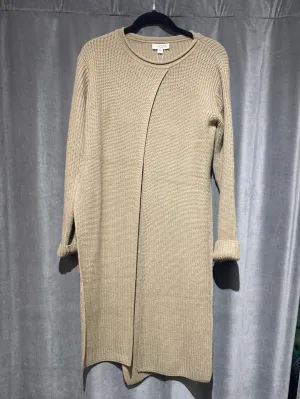 Jovonna Beige Knit Tunic Sweater Top