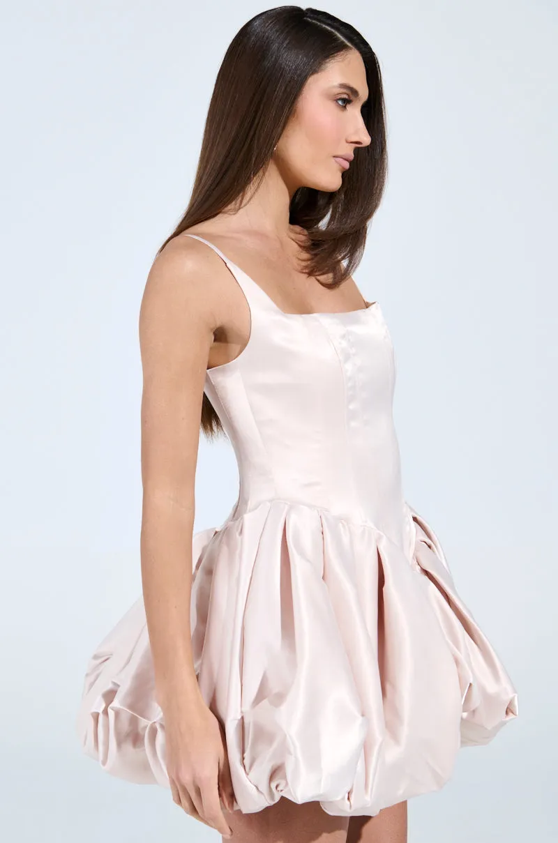 JULIET SATIN MINI DRESS IN LIGHT PINK