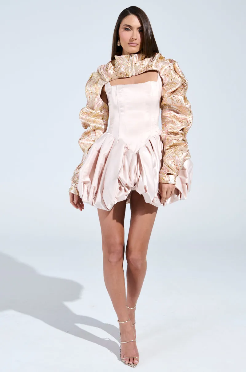 JULIET SATIN MINI DRESS IN LIGHT PINK
