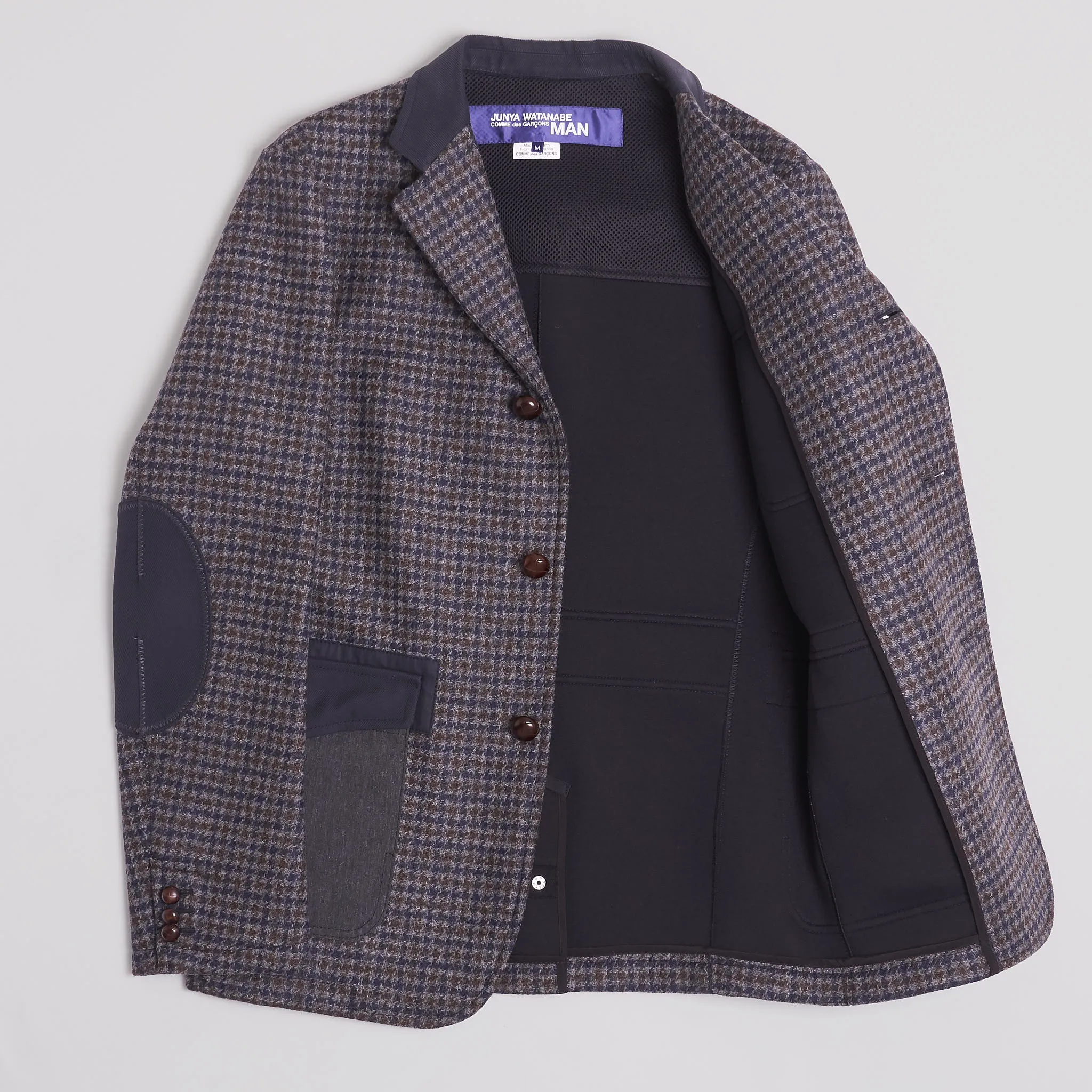 Junya Watanabe Man Pied de Coq Wool Blazer Neoprene Lining