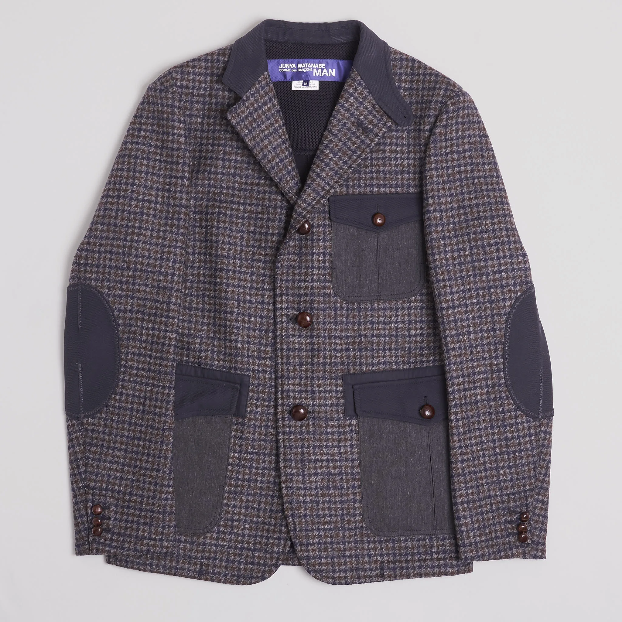 Junya Watanabe Man Pied de Coq Wool Blazer Neoprene Lining