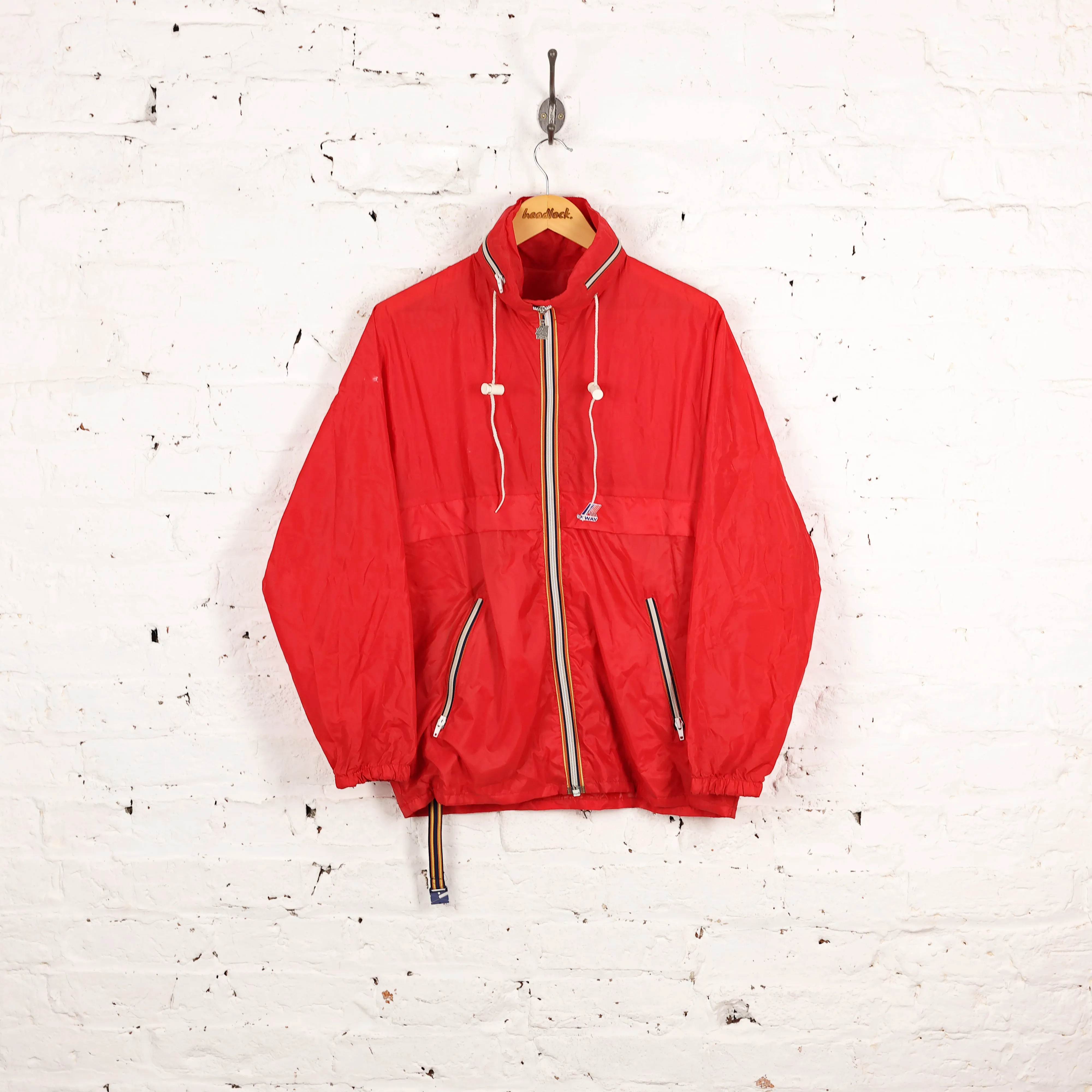 K Way Pac a Mac Cagoule Rain Jacket - Red - S