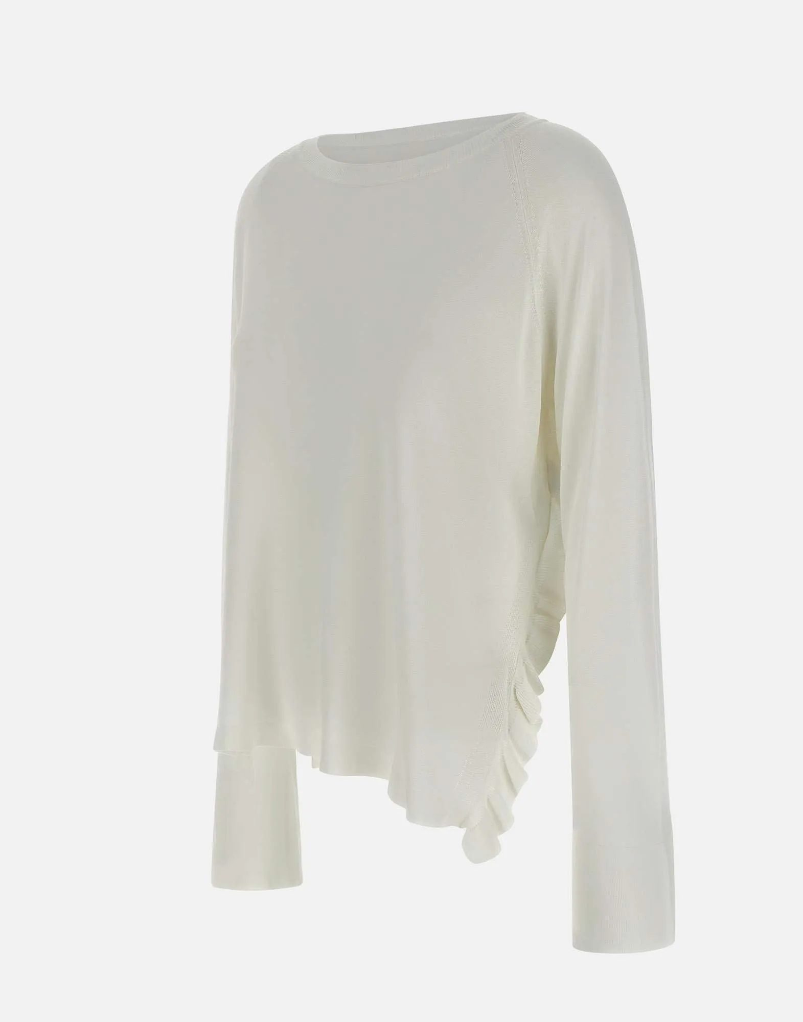 Kaos mjölkviskosblandning tröja med ruffles