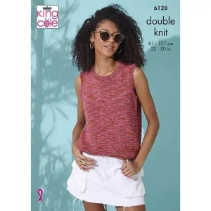King Cole 6128 Ladies Tops - Double Knit