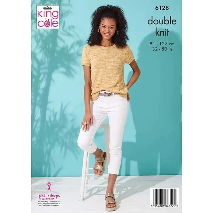 King Cole 6128 Ladies Tops - Double Knit