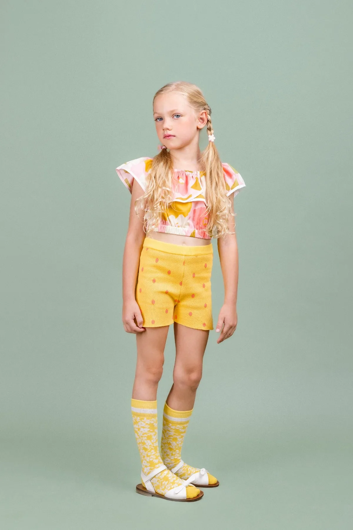 Knit Cotton Shorts Berry, Yellow