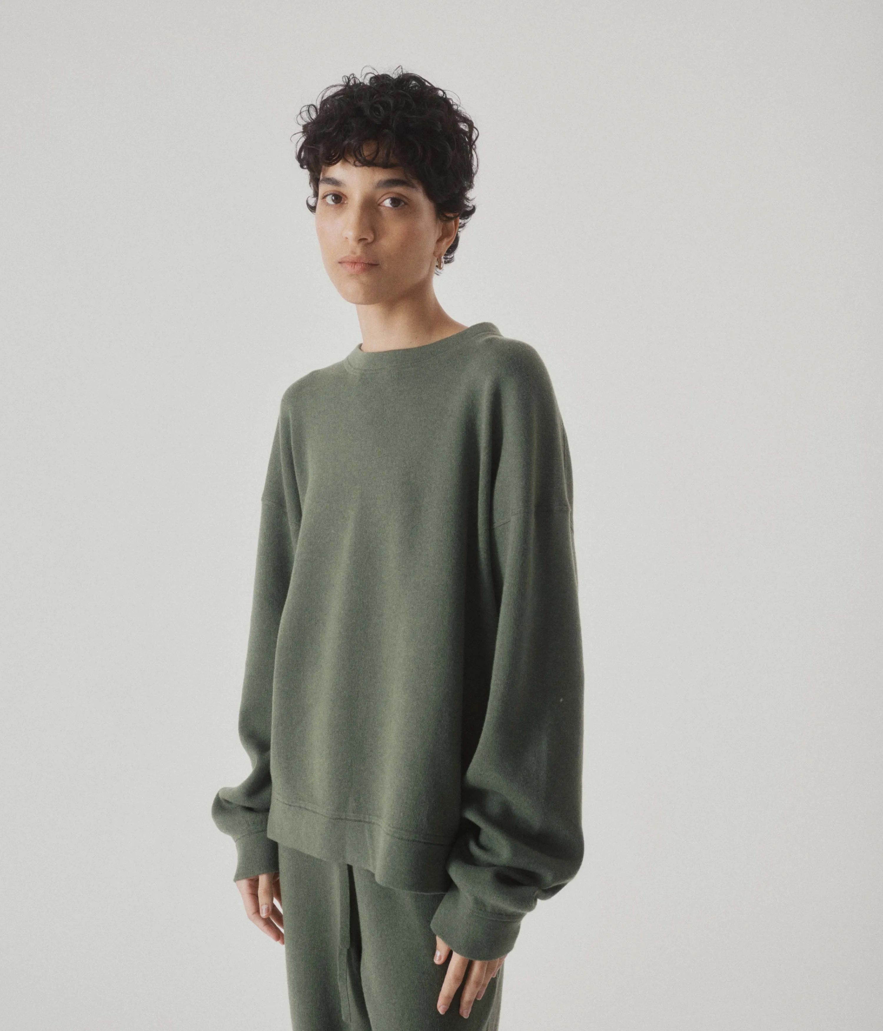 KNIT SWEATSHIRT IN PINE