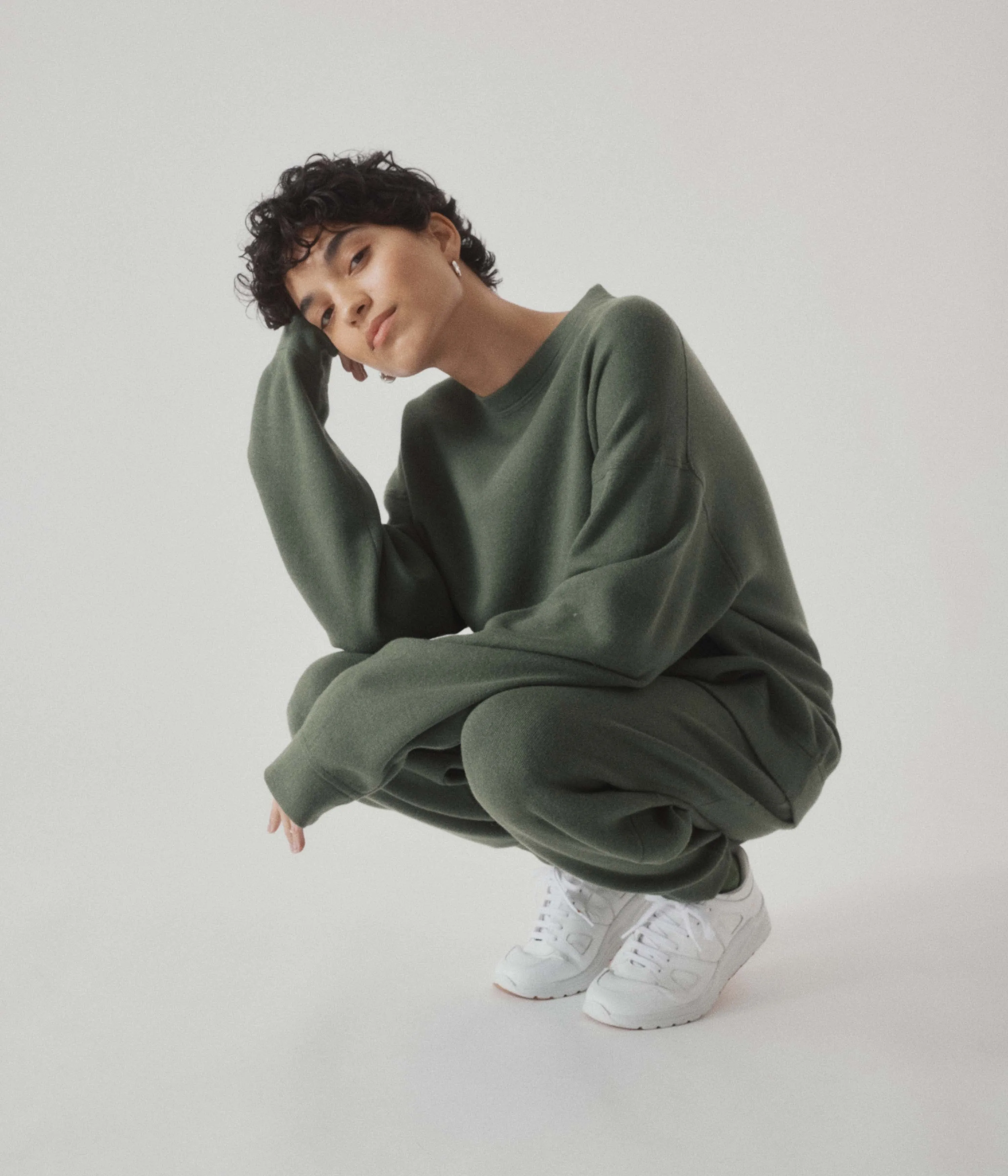 KNIT SWEATSHIRT IN PINE