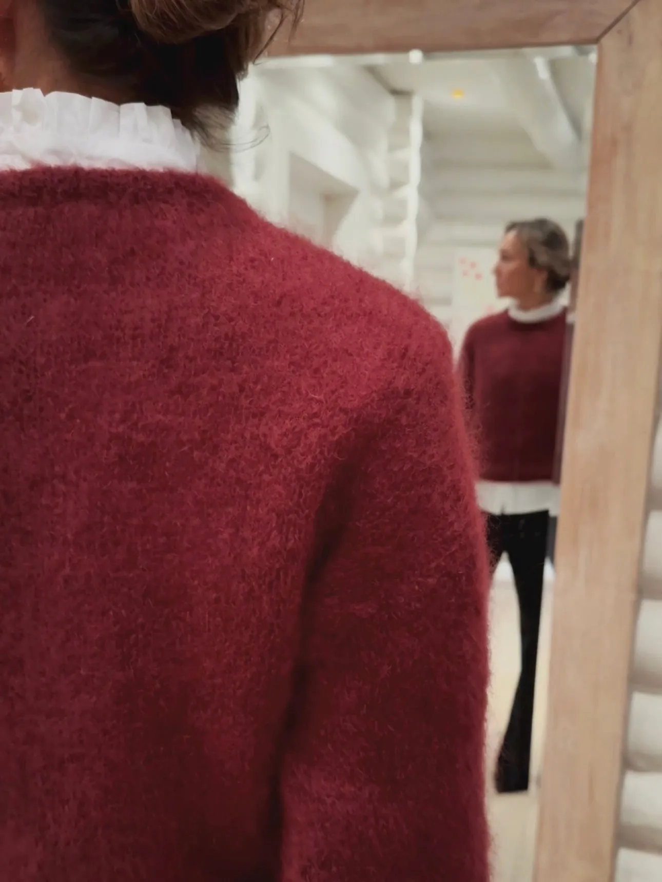 KNIT WITH ROUND NECK - PALE BORDEAUX
