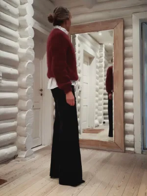 KNIT WITH ROUND NECK - PALE BORDEAUX
