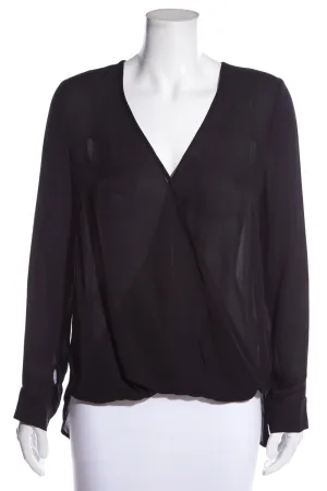 Lagence Black Silk Drape Blouse SZ S
