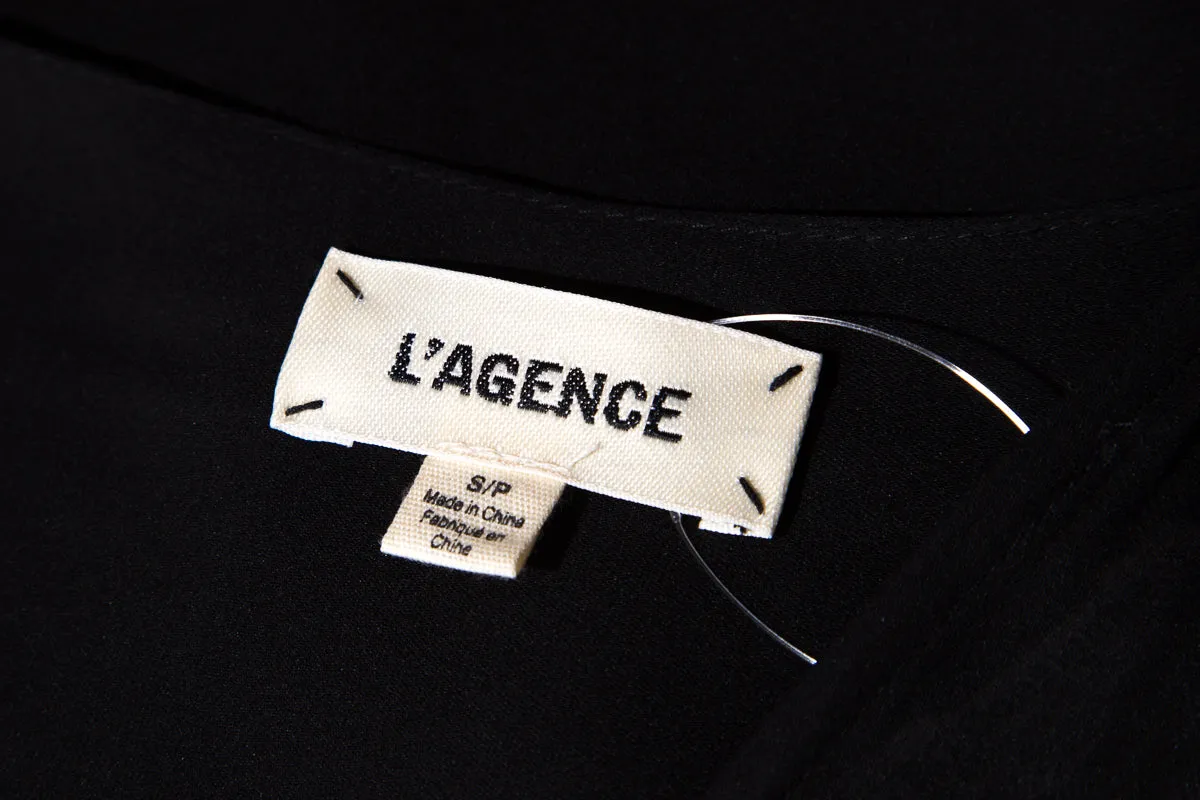 Lagence Black Silk Drape Blouse SZ S