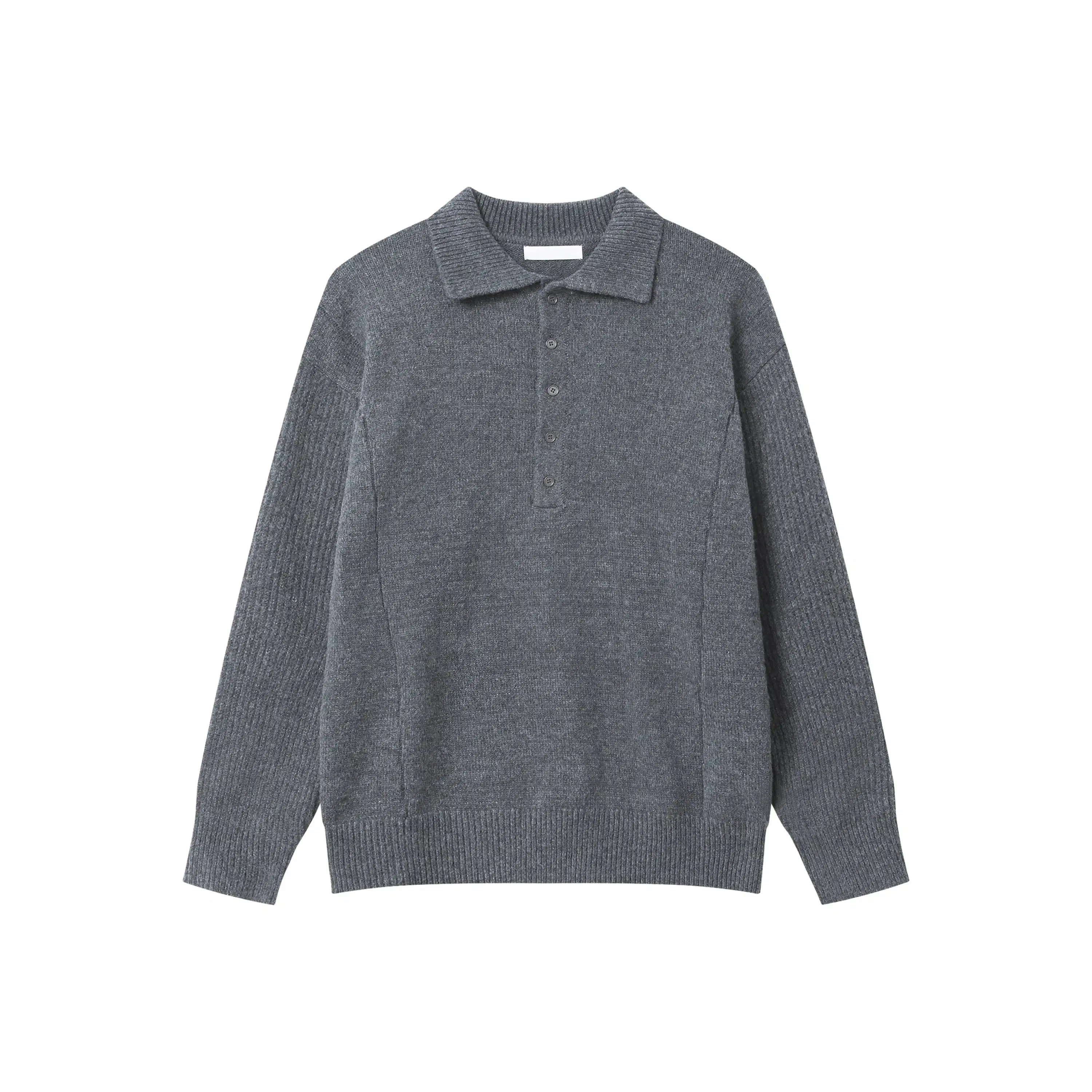 Lapel Wool Knit Pullover Sweater