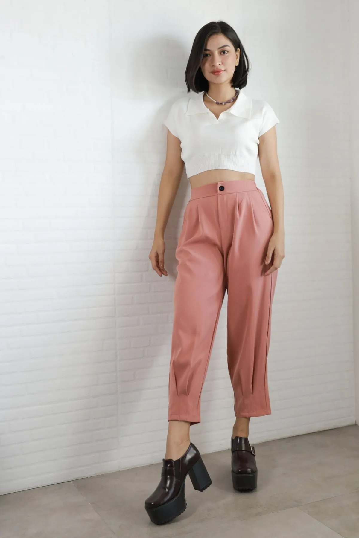 LEXI Crop Knit Shirt (White)