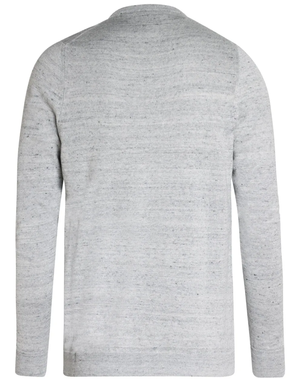 Light Grey Linen Blend Crewneck Sweater