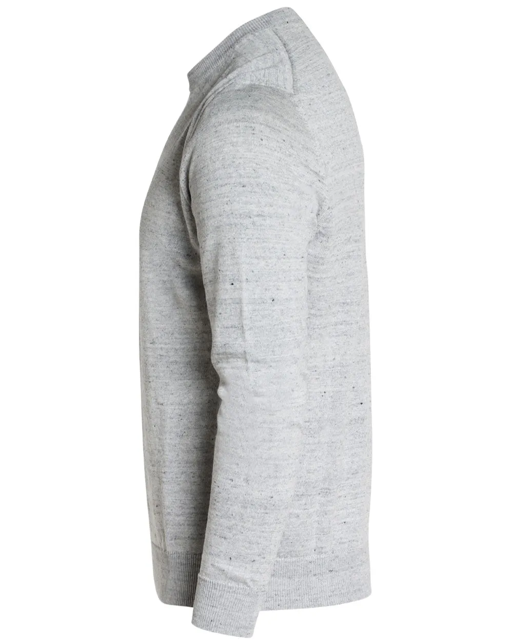 Light Grey Linen Blend Crewneck Sweater