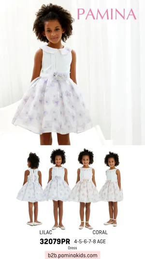 Little Girls Short Floral Dress in Sizes 4T-8