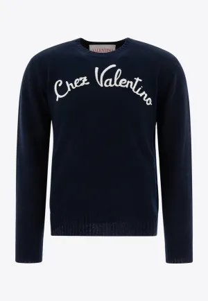 Logo-Embroidered Wool Sweater