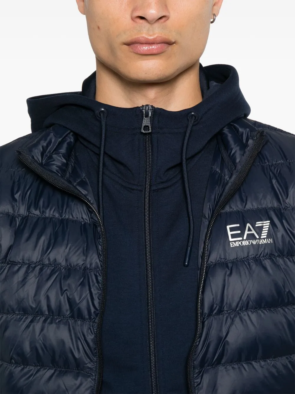 Logo short down jacket