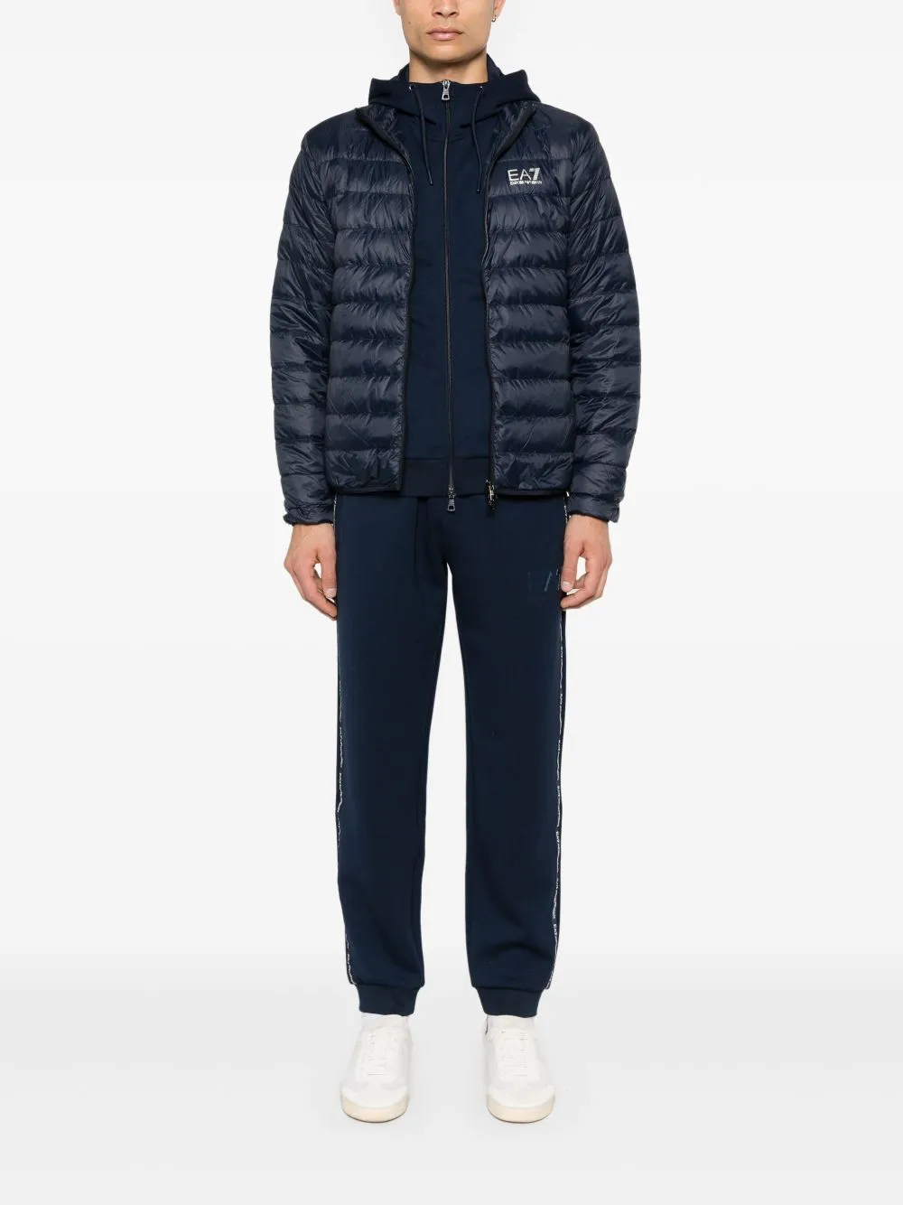 Logo short down jacket