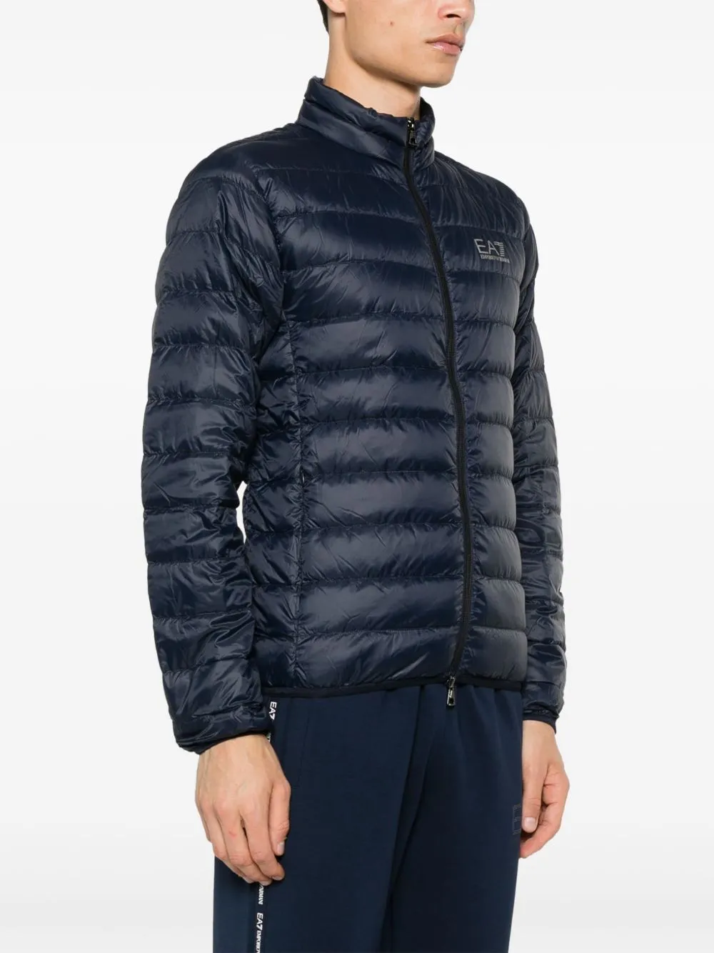 Logo short down jacket