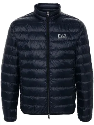 Logo short down jacket