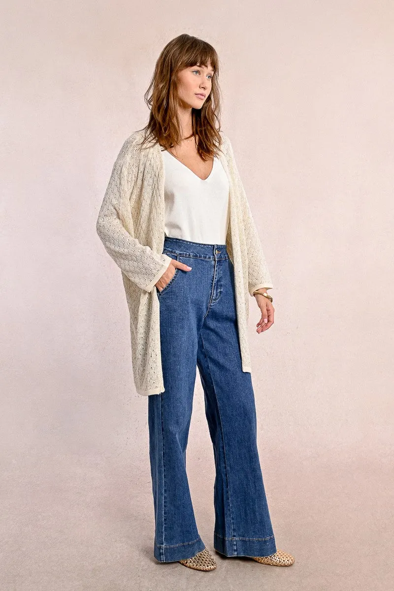 LONG KNITTED VEST, LONG SLEEVES