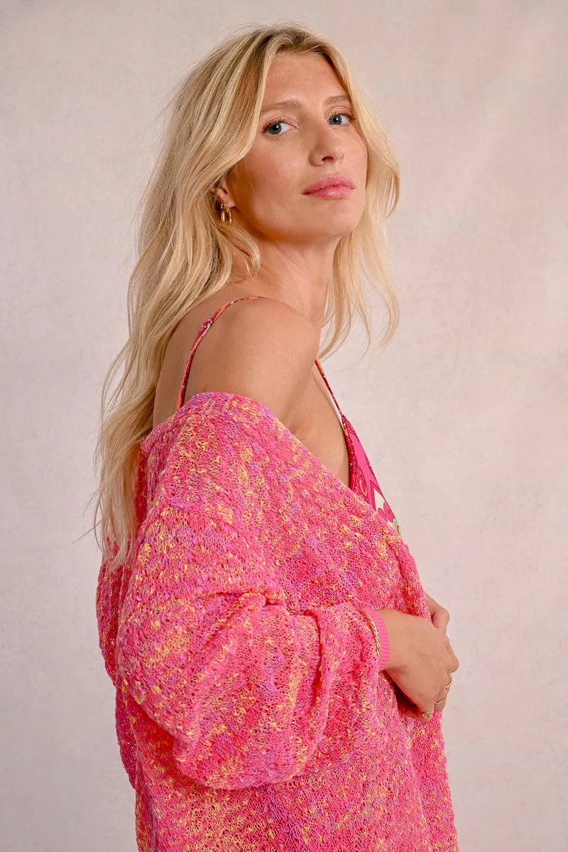 LONG KNITTED VEST, LONG SLEEVES