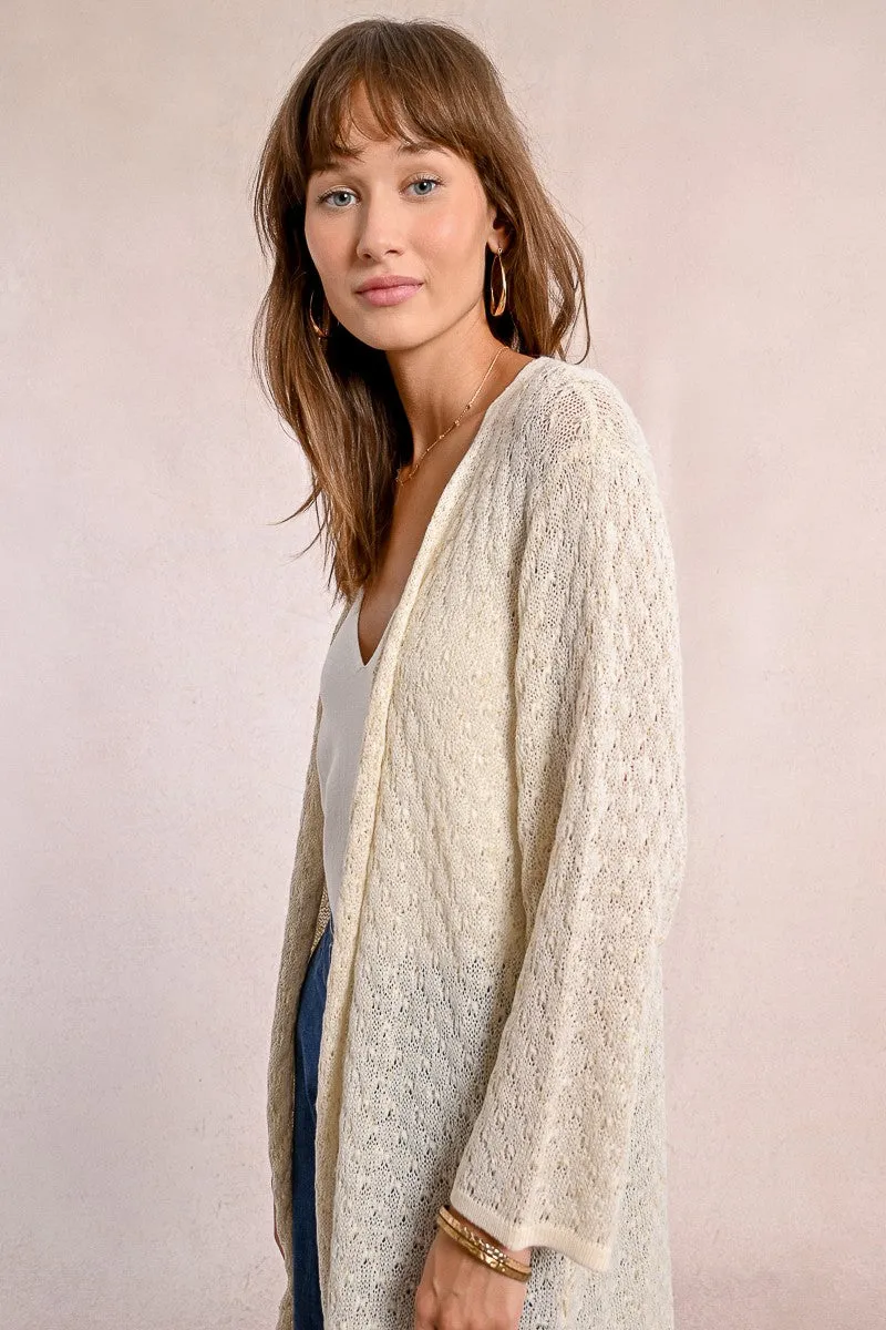 LONG KNITTED VEST, LONG SLEEVES