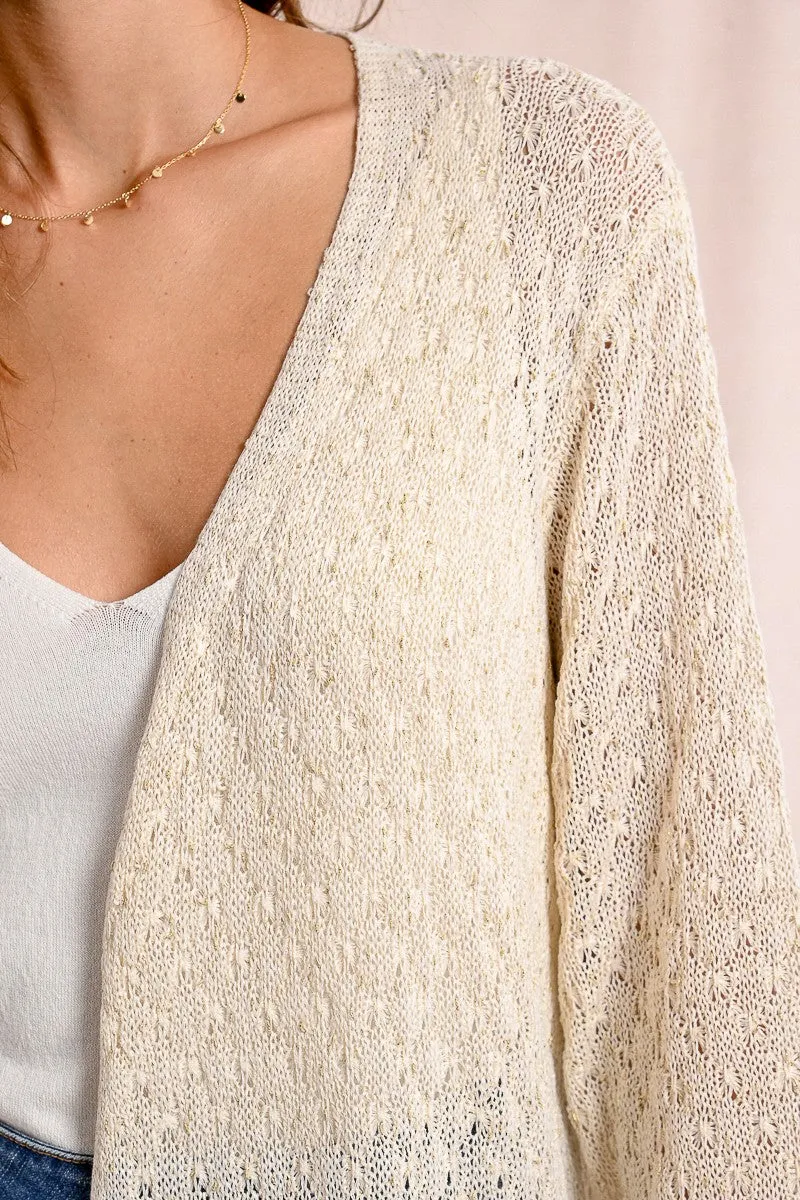 LONG KNITTED VEST, LONG SLEEVES