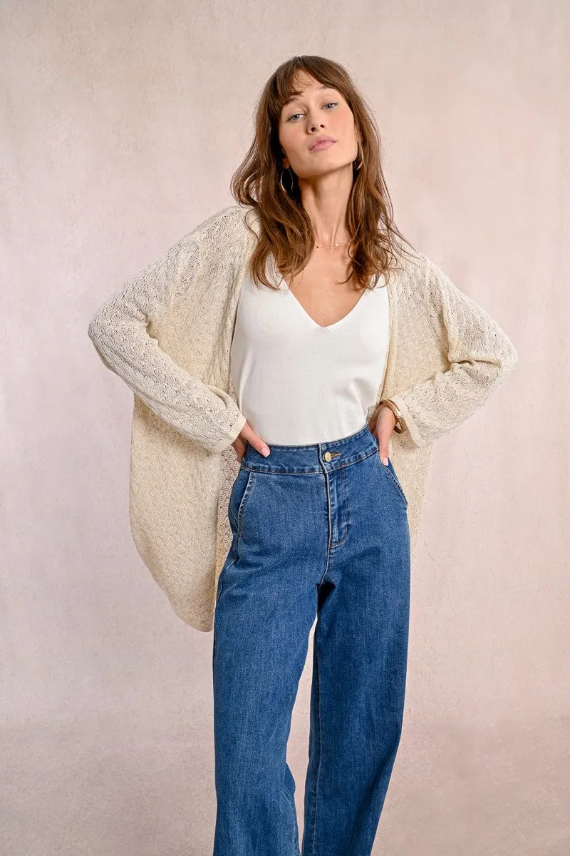 LONG KNITTED VEST, LONG SLEEVES