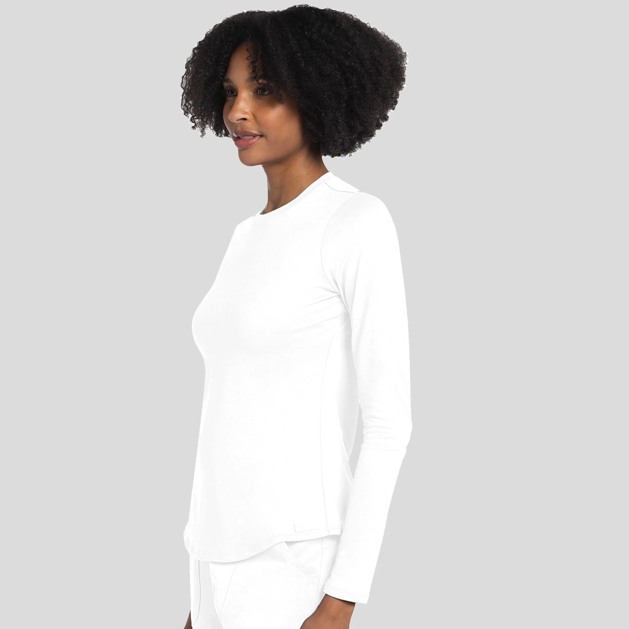 Long Sleeve Underscrub Knit Tee | White