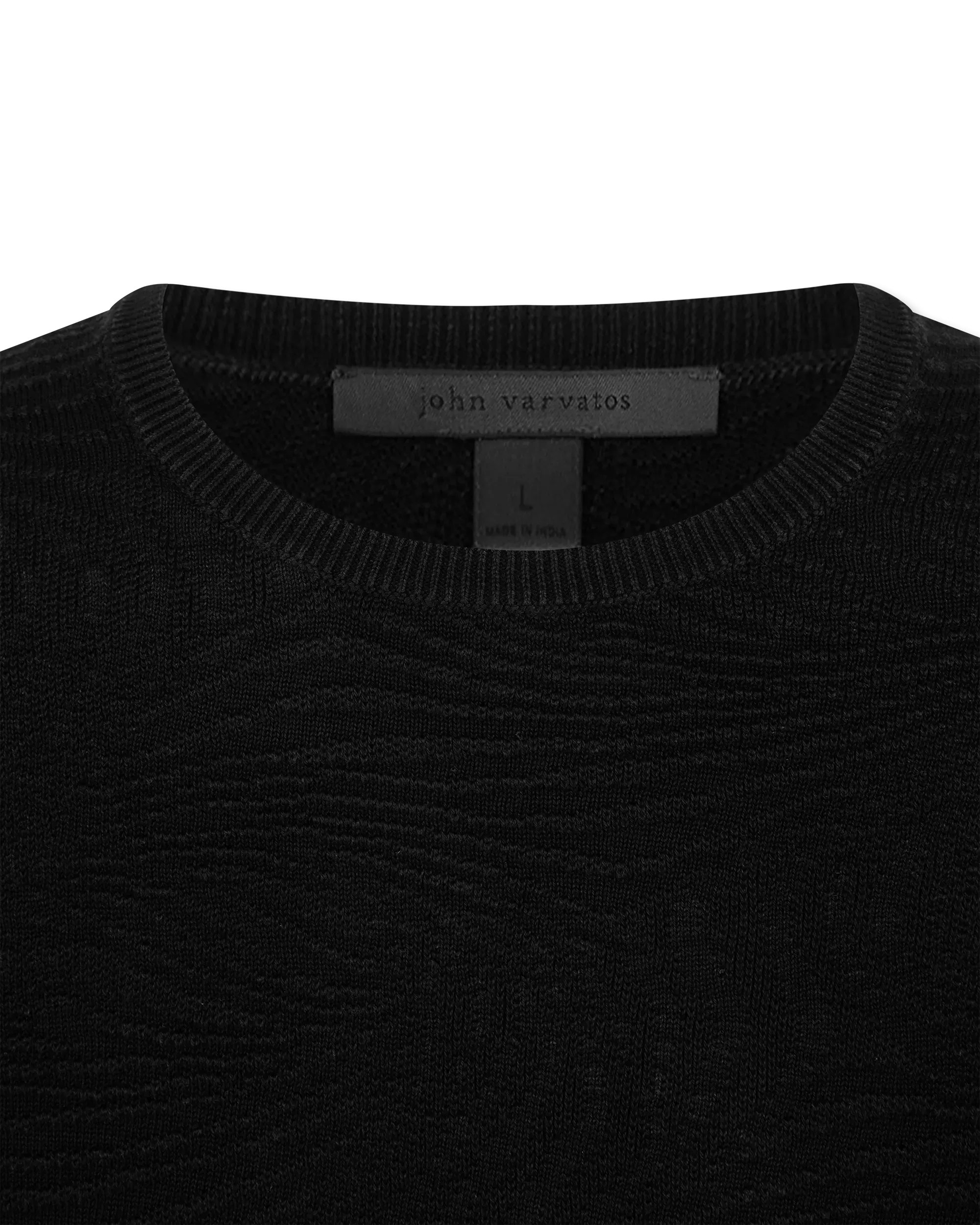 Long Sleeve Wave Texture Crewneck Sweater
