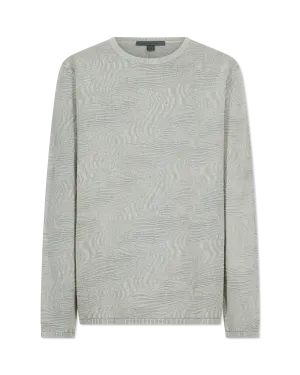 Long Sleeve Wave Texture Crewneck Sweater