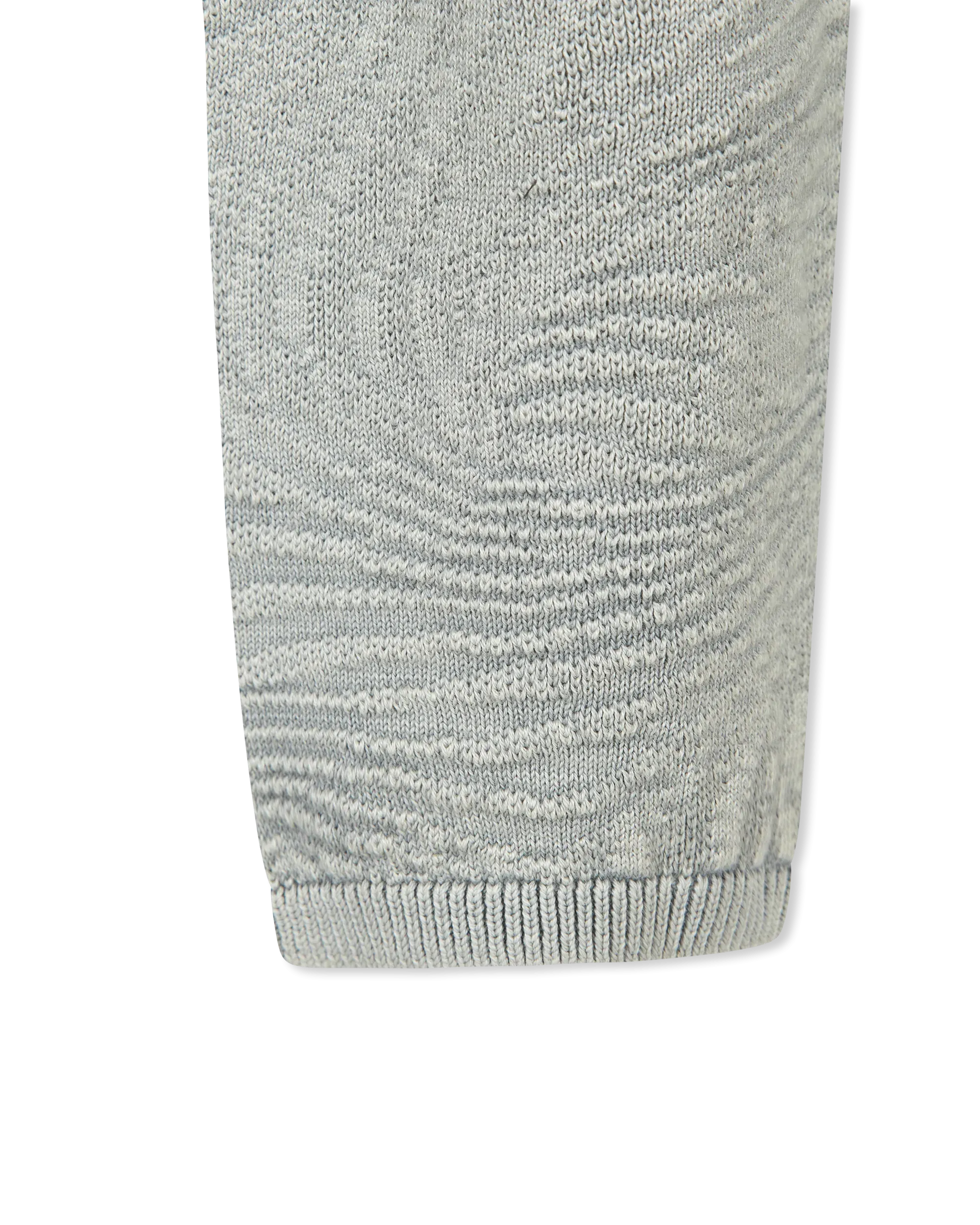 Long Sleeve Wave Texture Crewneck Sweater