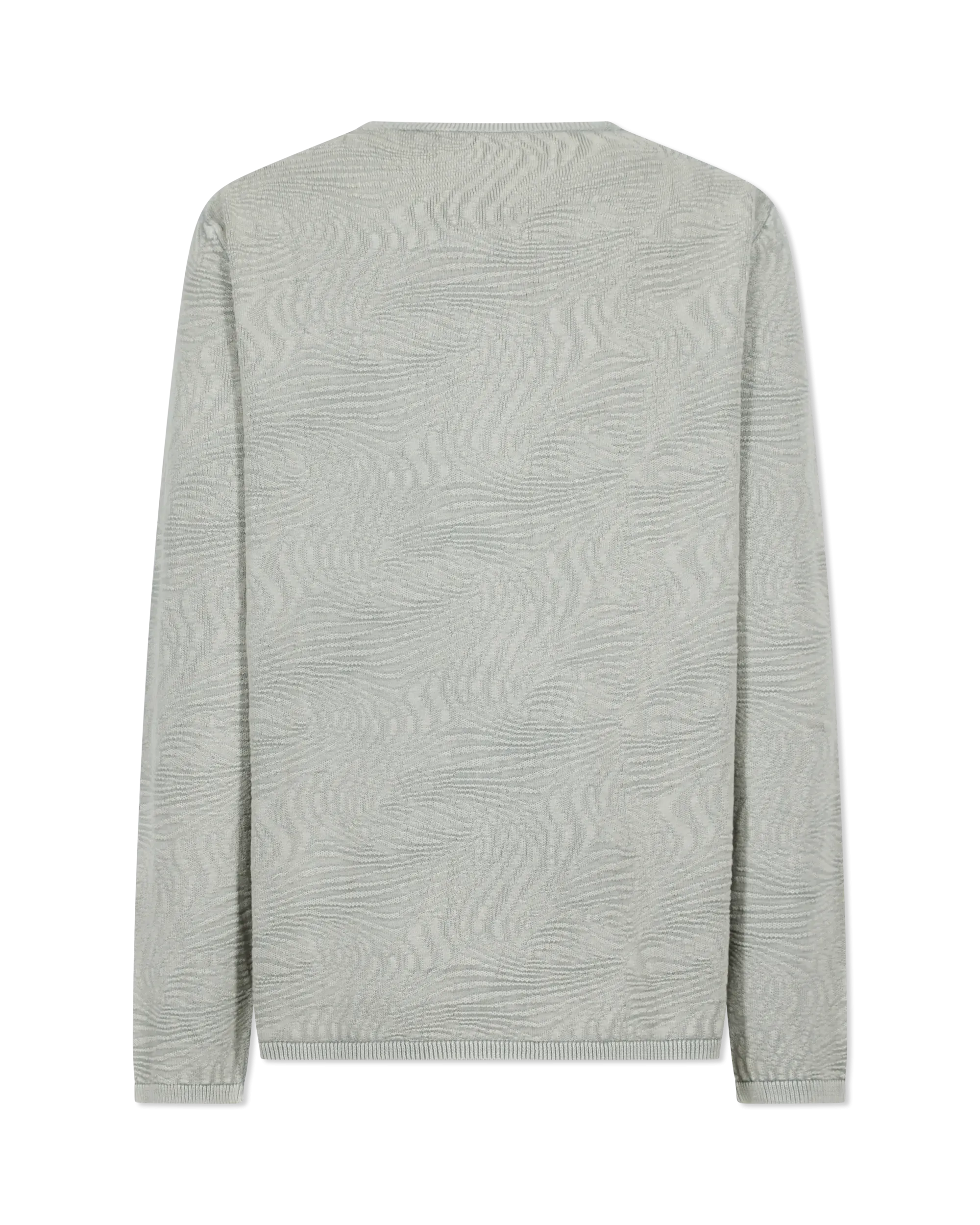 Long Sleeve Wave Texture Crewneck Sweater