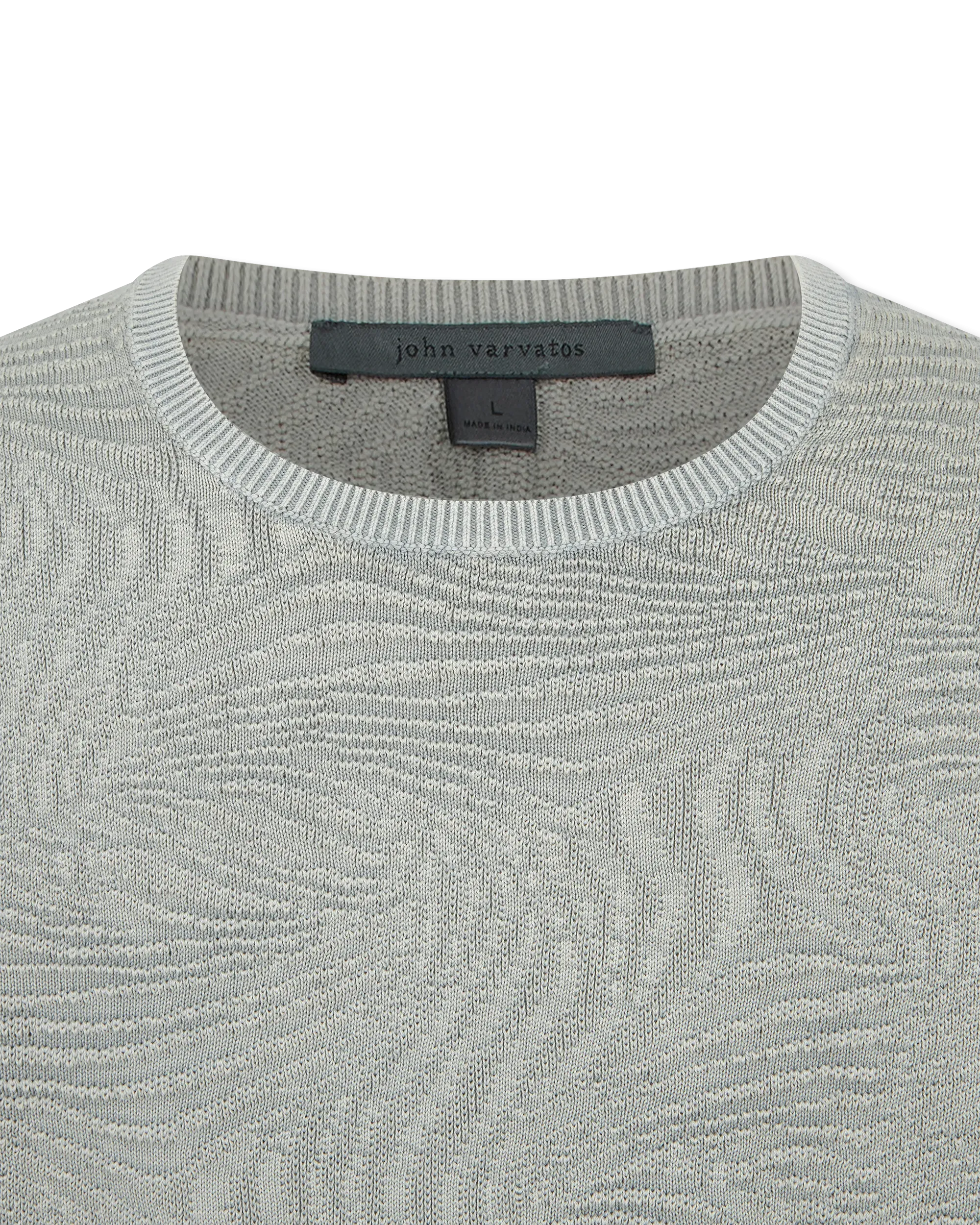 Long Sleeve Wave Texture Crewneck Sweater