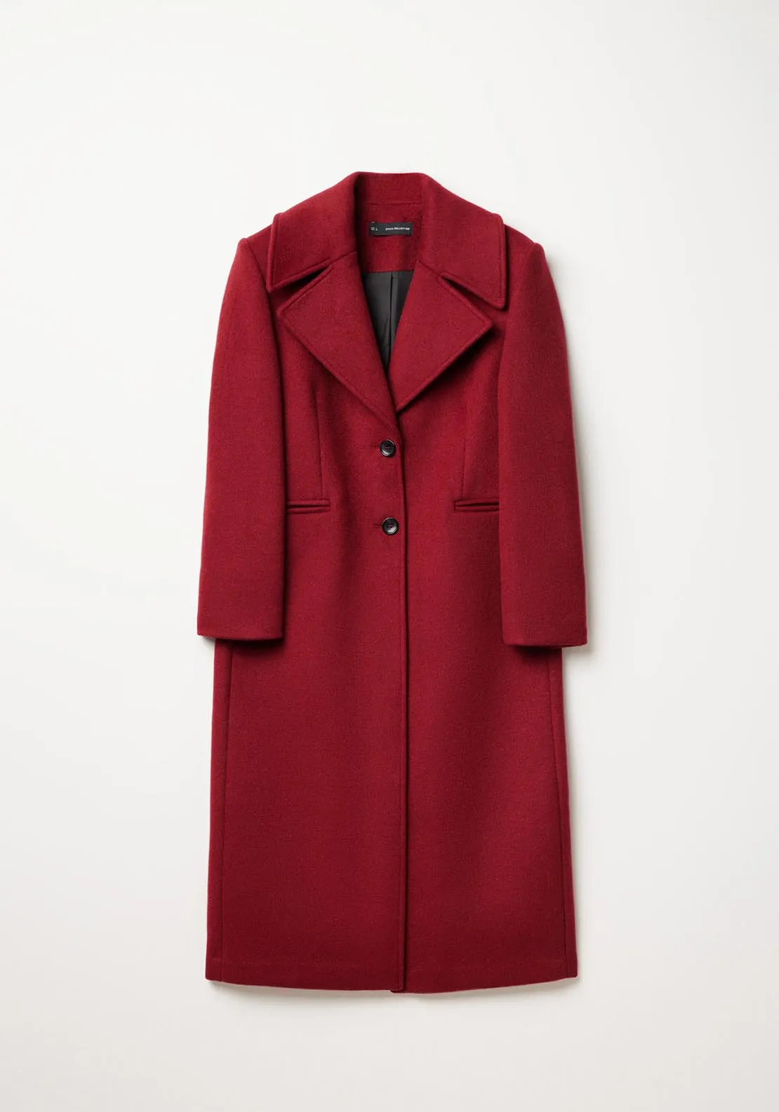 Long woollen coat - Burgundy