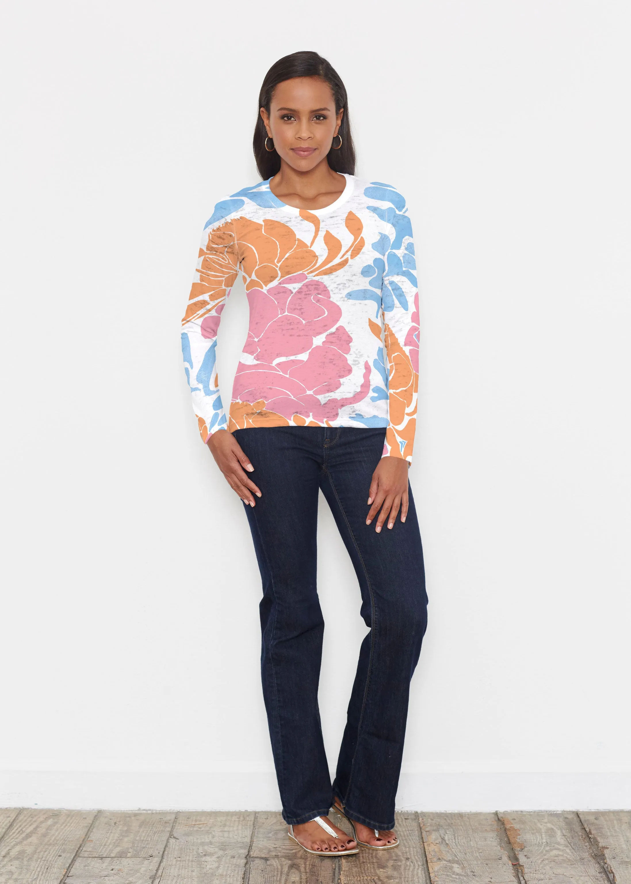 Lotus Pink/Orange (23058) ~ Signature Long Sleeve Crew Shirt